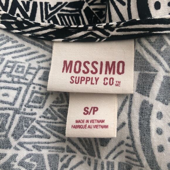 Mossimo black white geometric print tunic tank pockets keyhole - Picture 5 of 6